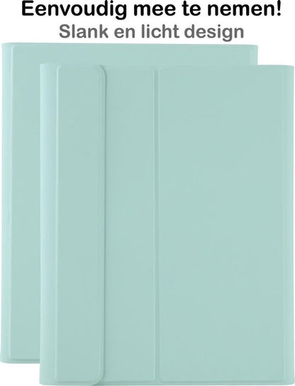 iPad 10.2 2019/2020 Hoesje Toetsenbord Case Kunstleer - Mint Groen