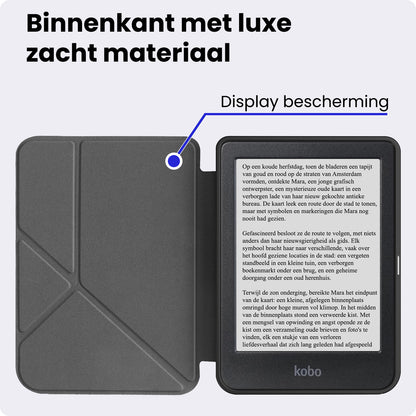 Kobo Clara 2E Trifold Bookcase Hoes - Grijs
