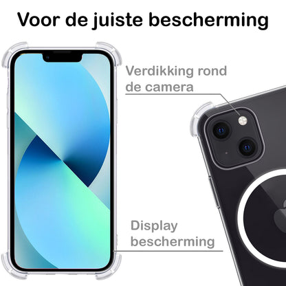 iPhone 13 Mini Hoesje Geschikt voor Magsafe Backcover Shockproof - Transparant