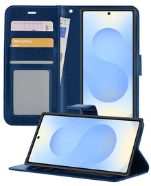 Samsung S25 Ultra Hoesje Bookcase Cover met Kaarthouder - Donkerblauw