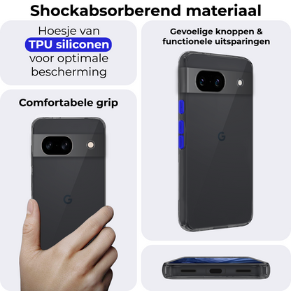 Google Pixel 8a Hoesje Siliconen Backcover Lichtgewicht - Transparant