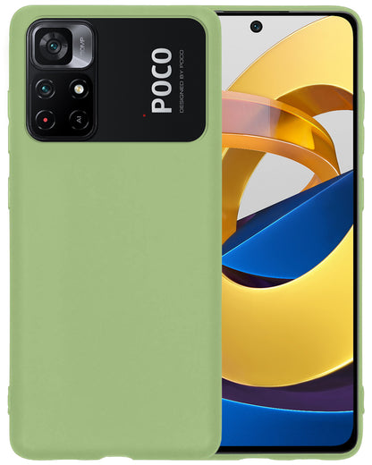 Xiaomi Poco M4 Pro 5G Hoesje Siliconen Backcover Lichtgewicht - Groen