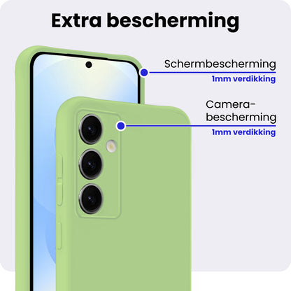 Samsung S25 Plus Hoesje Siliconen Backcover Lichtgewicht - Groen