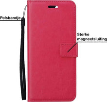 Samsung S21 Hoesje Bookcase Cover met Kaarthouder - Donkerroze