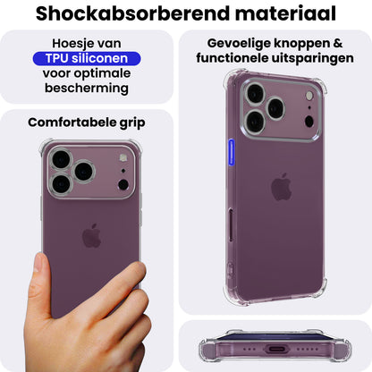 iPhone 18 Pro Max Hoesje Shockproof Backcover Siliconen - Transparant
