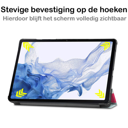 Samsung Galaxy Tab S8 Plus Trifold Bookcase Hoes - Eenhoorn