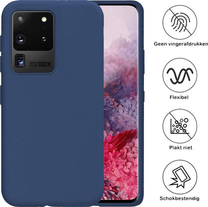 Samsung S20 Ultra Hoesje Siliconen - Donkerblauw