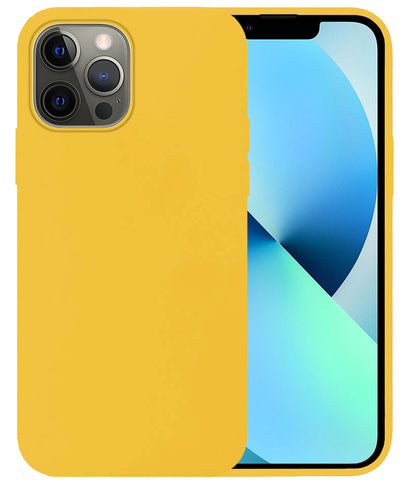 iPhone 13 Pro Max Hoesje Siliconen Backcover Lichtgewicht - Geel