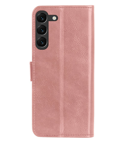 Samsung S23 Plus Hoesje Bookcase Cover met Kaarthouder - Rosé goud