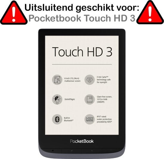 Pocketbook Touch HD 3 Hoesje Book Case - Zwart