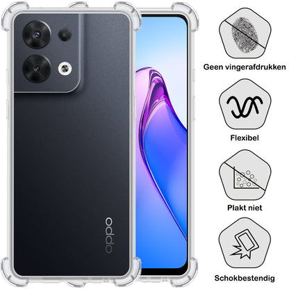 OPPO Reno 8 Pro Hoesje Shockproof Backcover Siliconen - Transparant