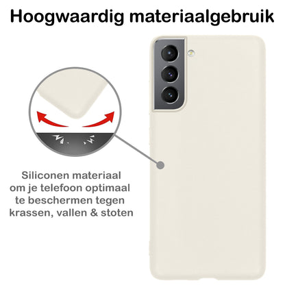 Samsung S22 Plus Hoesje Siliconen Backcover Lichtgewicht - Wit