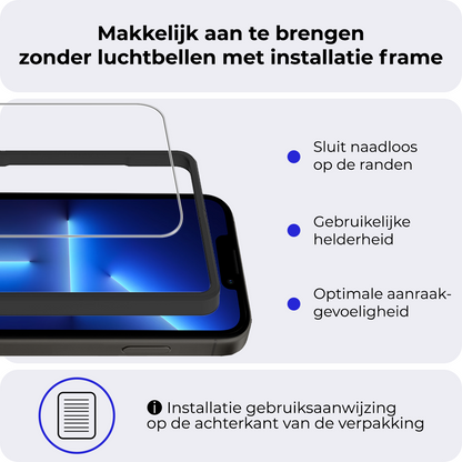 iPhone 13 Mini Screenprotector Gehard Glas met Installatieframe