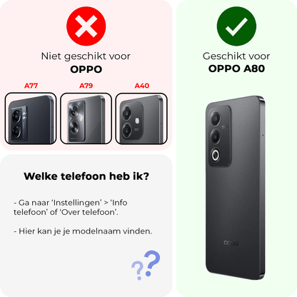OPPO A80 Screenprotector Gehard Glas - Anti-kras