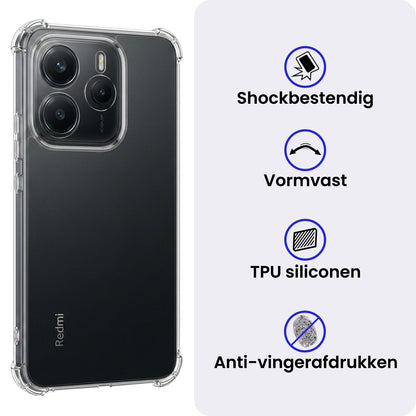 Xiaomi Redmi Note 14 5G Hoesje Shockproof Backcover Siliconen - Transparant