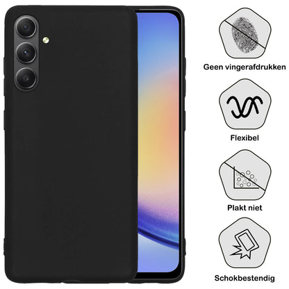 Samsung A34 Hoesje Siliconen Backcover Lichtgewicht - Zwart