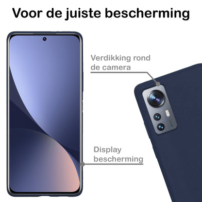 Xiaomi 12 Pro Hoesje Siliconen Backcover Lichtgewicht - Donkerblauw