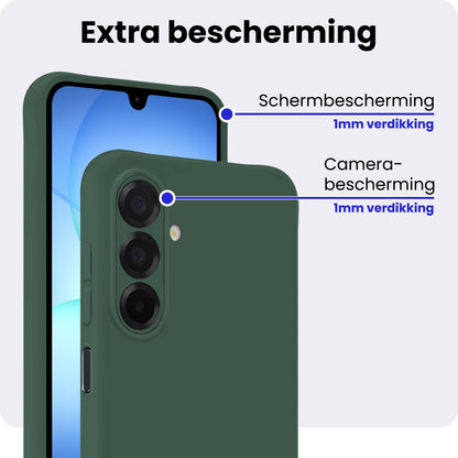 Samsung A17 Hoesje Siliconen Backcover Lichtgewicht - Donkergroen