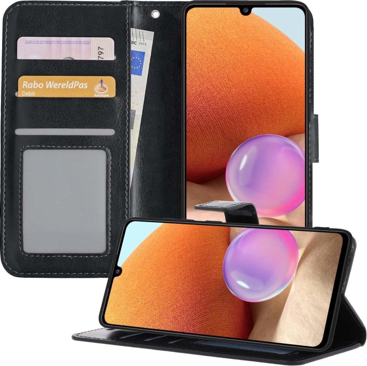 Samsung A32 5G Hoesje Book Case Kunstleer - Zwart