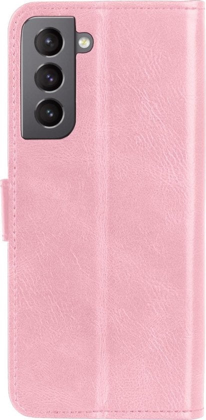 Samsung S21 Hoesje Bookcase Cover met Kaarthouder - Lichtroze