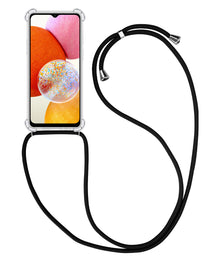 Samsung A14 Hoesje met Koord Backcover Shockproof - Transparant