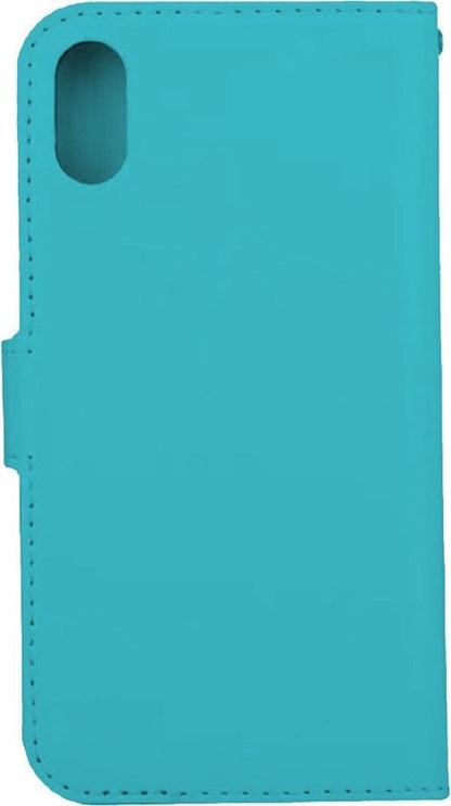 iPhone Xs Hoesje Bookcase Cover met Kaarthouder - Turquoise