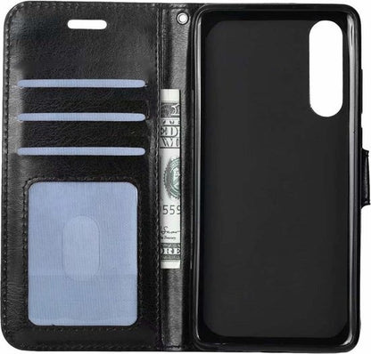 Samsung Galaxy A50 Hoesje Bookcase Cover met Kaarthouder - Zwart