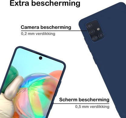 Samsung A71 Hoesje Siliconen Backcover Lichtgewicht - Donkerblauw