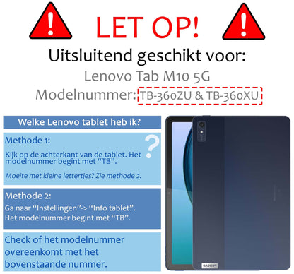 Lenovo Tab M10 5G Trifold Bookcase Hoes - Zwart