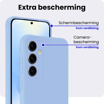 Samsung S25 Hoesje Siliconen Backcover Lichtgewicht - Lichtblauw