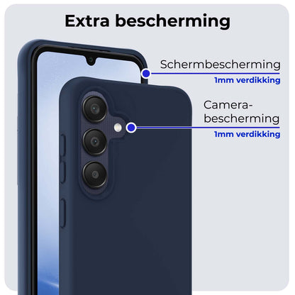 Samsung A25 Hoesje Siliconen Backcover Lichtgewicht - Donkerblauw