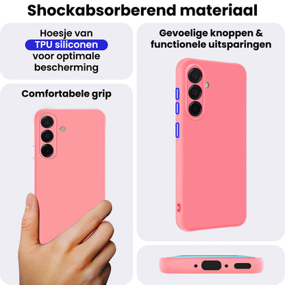 Samsung A56 Hoesje Siliconen Backcover Lichtgewicht - Lichtroze