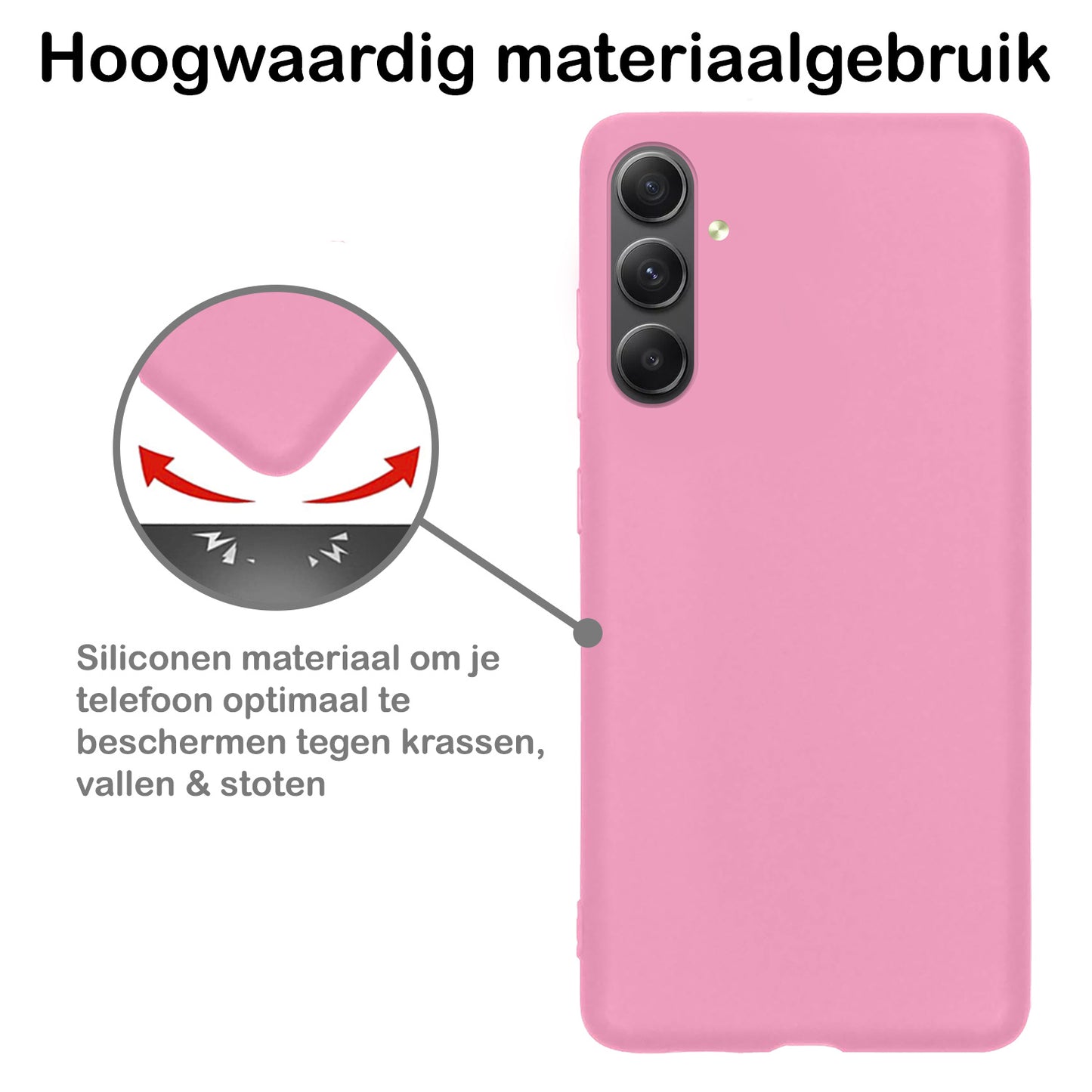 Samsung A34 Hoesje Siliconen - Lichtroze