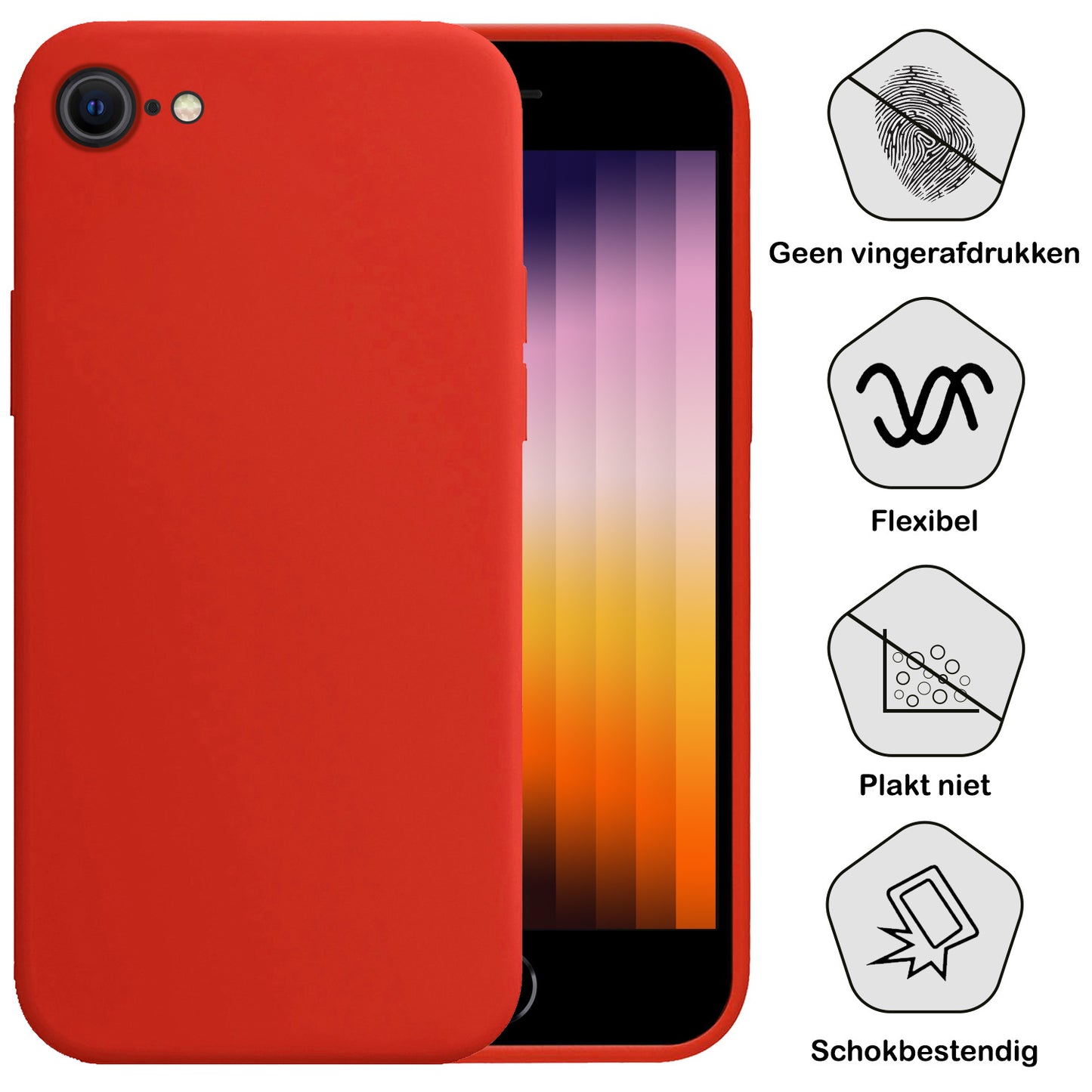 iPhone SE 2022 Hoesje Siliconen - Rood