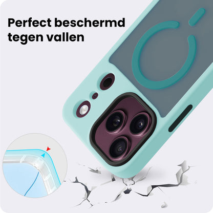iPhone 18 Pro Max Hoesje Geschikt voor Magsafe Backcover Shockproof - Lichtblauw