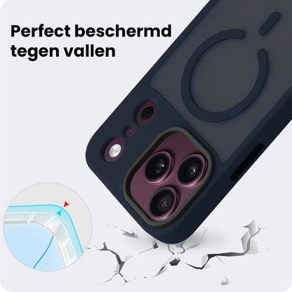 iPhone 18 Pro Max Hoesje Geschikt voor Magsafe Backcover Shockproof - Donkerblauw