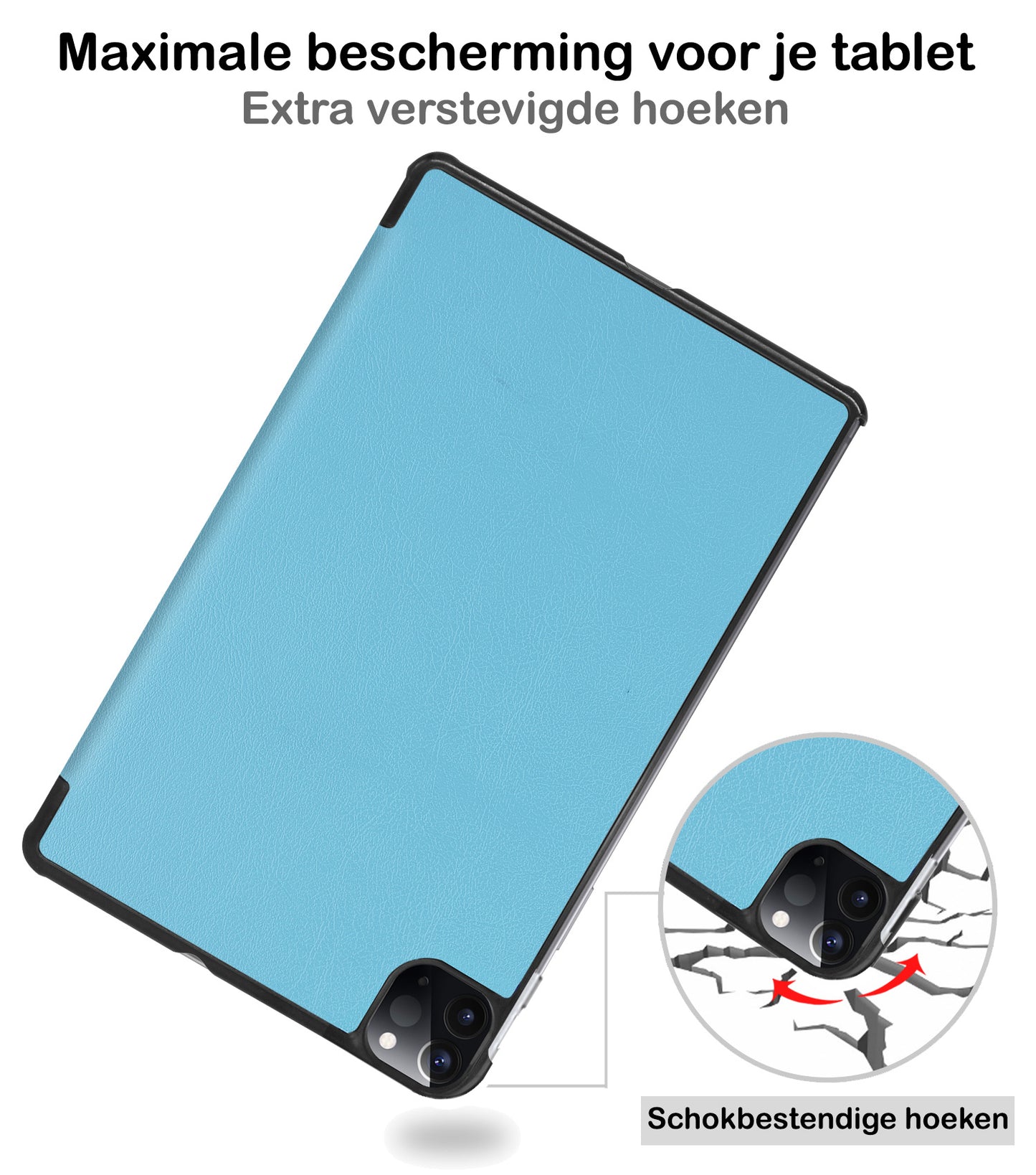 iPad Pro 2021 (11 inch) Hoesje Book Case Met Apple Pencil Uitsparing - Lichtblauw