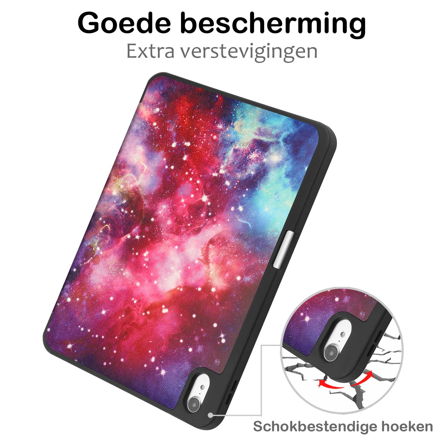 iPad 2022 Hoesje Book Case Met Apple Pencil Uitsparing - Galaxy