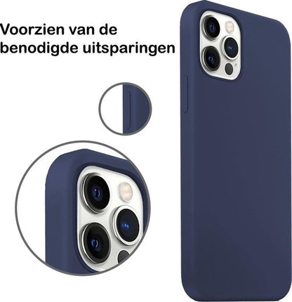 iPhone 12 Pro Hoesje Siliconen - Donkerblauw