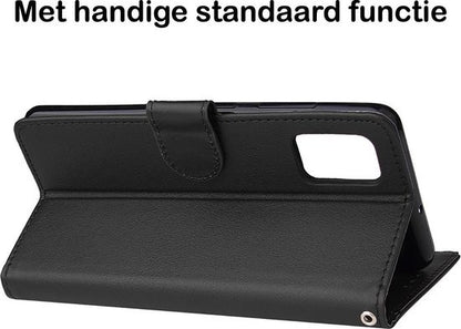 Samsung A41 Hoesje Bookcase Cover met Kaarthouder - Zwart