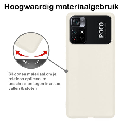 Xiaomi Poco M4 Pro 5G Hoesje Siliconen Backcover Lichtgewicht - Wit
