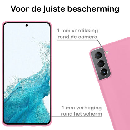 Samsung S22 Hoesje Siliconen - Lichtroze