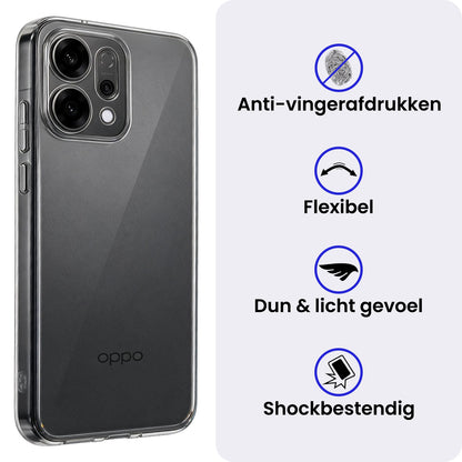 OPPO Reno 14 Hoesje Siliconen Backcover Lichtgewicht - Transparant