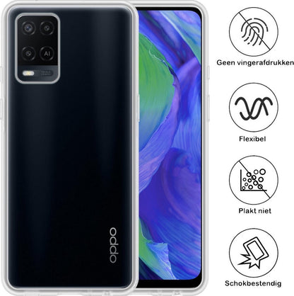 OPPO A54 Hoesje Siliconen Backcover Lichtgewicht - Transparant