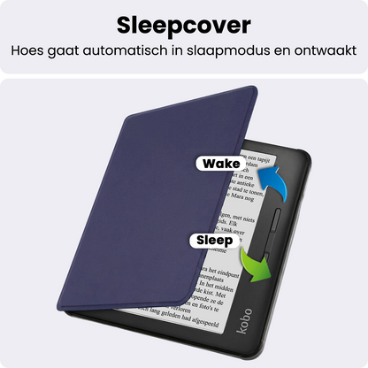Kobo Libra H2O Bookcase Hoes Shockabsorberend - Donkerblauw