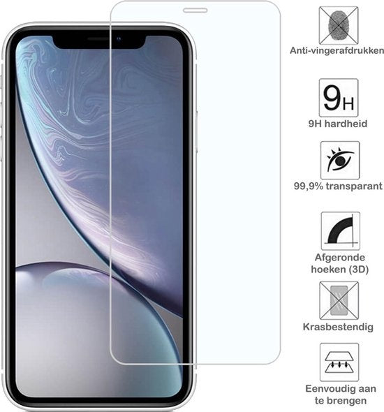 iPhone XR Screenprotector Volledige Dekking Tempered Glass