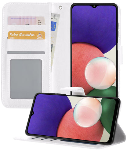 Samsung M22 Hoesje Bookcase Cover met Kaarthouder - Wit