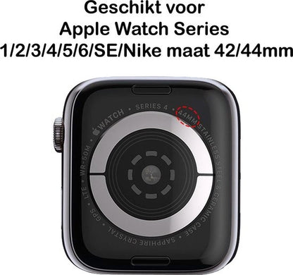 Milanese Horlogeband Geschikt voor Apple Watch 42/44 mm Bandje Milanees - Polsbandje Met Magneetsluiting Geschikt voor Apple Watch 42/44 mm Bandje Milanees - Zwart