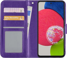 Samsung A52s Hoesje Bookcase Cover met Kaarthouder - Paars