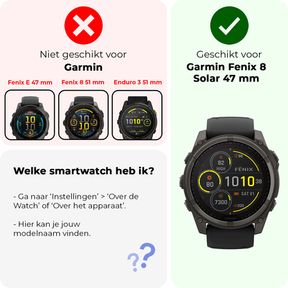 Screenprotector Geschikt voor Garmin Fenix 8 Solar (47 mm) Screenprotector Glas Gehard Screen Cover - Screen Protector Geschikt voor Garmin Fenix 8 Solar Screenprotector Tempered Glass